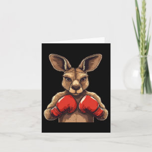 Jolly Kangaroo With Gloves For A Fun Battle  Card
