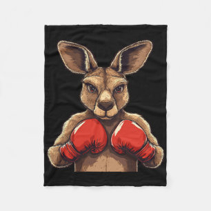 Jolly Kangaroo With Gloves For A Fun Battle  Fleece Blanket