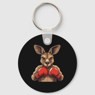 Jolly Kangaroo With Gloves For A Fun Battle Key Ring