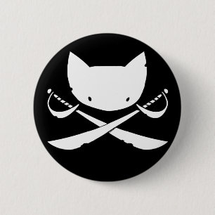 Jolly Kitty Pirate Button