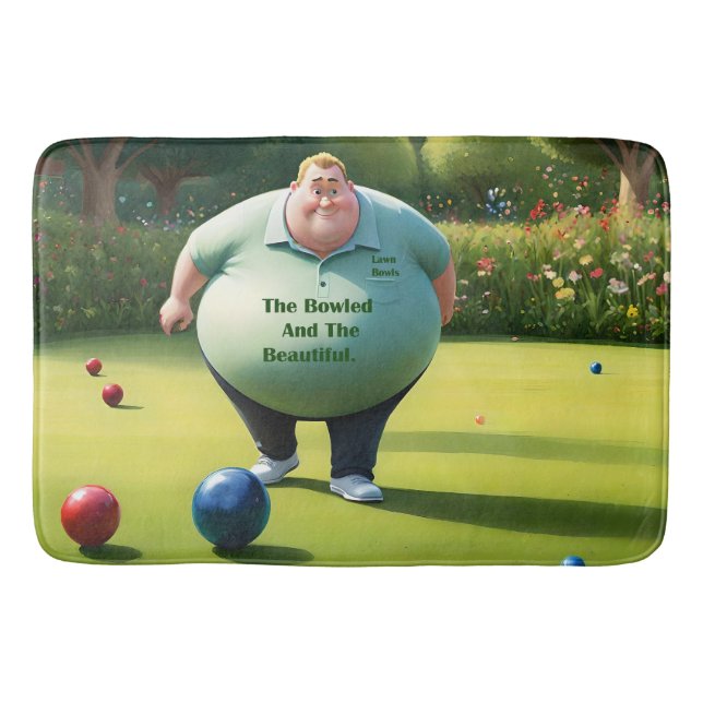 Jolly Lawn Bowler Man,  Bath Mat (Front)