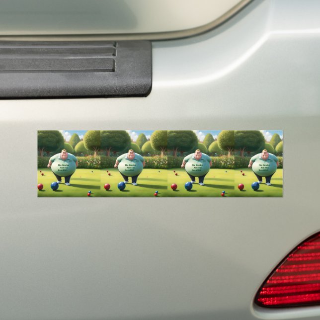 Jolly Lawn Bowler Man, Bumper Sticker (On Car)