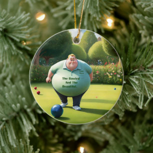 Jolly Lawn Bowler Man, Ceramic Ornament