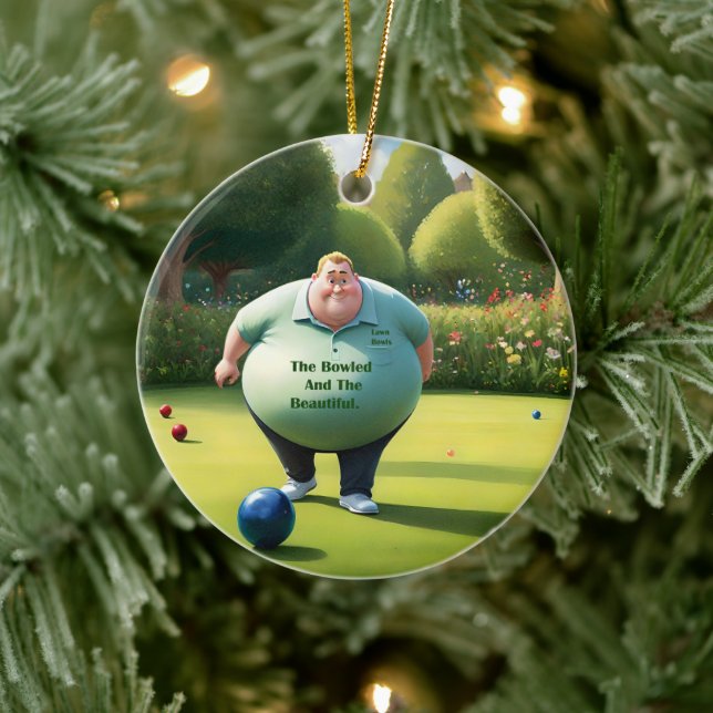 Jolly Lawn Bowler Man, Ceramic Ornament (Tree)