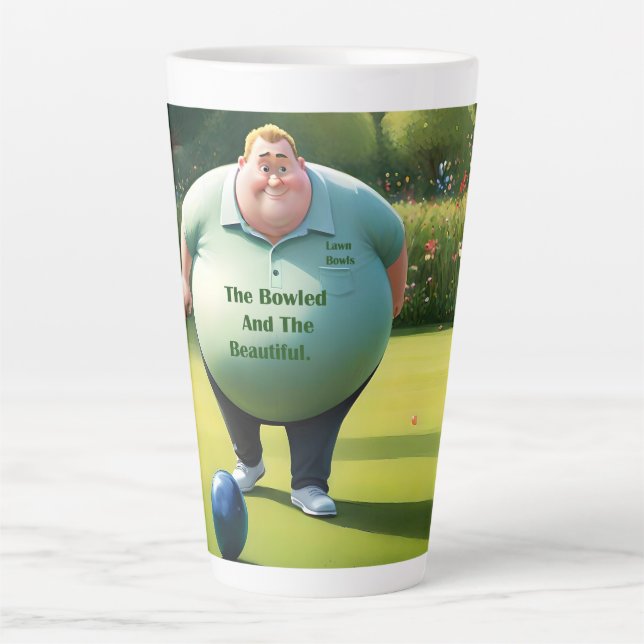 Jolly Lawn Bowler Man, Latte Mug (Front)