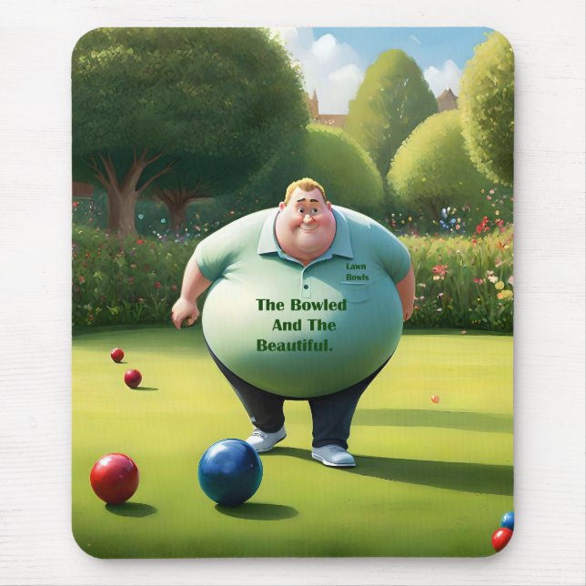 Jolly Lawn Bowler Man,  Mouse Pad (Front)