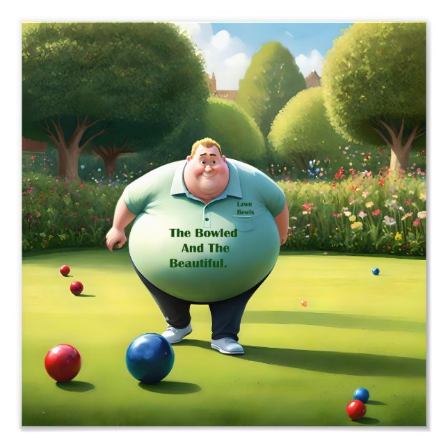 Jolly Lawn Bowler Man, Photo Print (Front)
