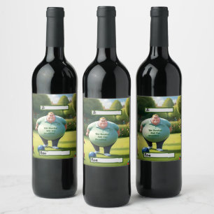 Jolly Lawn Bowler Man, Wine Label