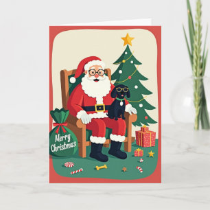 Jolly Man And Pup Christmas Card