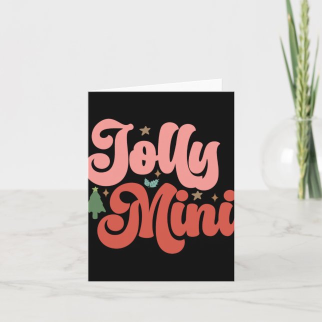 Jolly Mini Retro Groovy Christmas Holidays Toddler Card (Front)