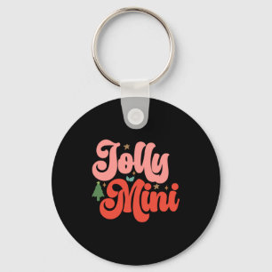 Jolly Mini Retro Groovy Christmas Holidays Toddler Key Ring