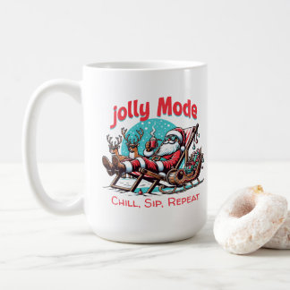 Jolly Mode Santa Chill Sip Repeat for Coworker Coffee Mug