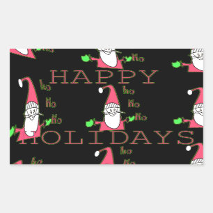 Jolly Mouse Santa: A Fun Holiday Illustration. Rectangular Sticker