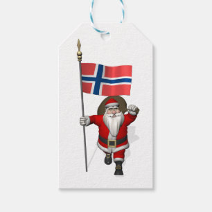 Jolly Nisse Visiting Norway Gift Tags
