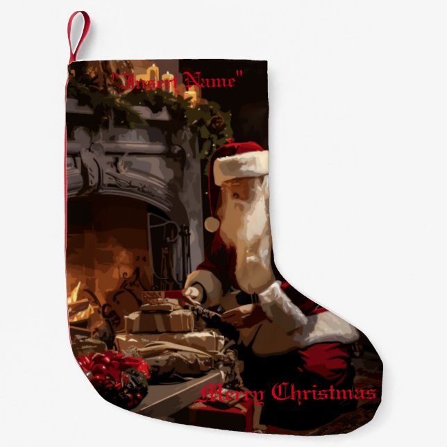 Jolly Old Saint Nick Small Christmas Stocking (Front)