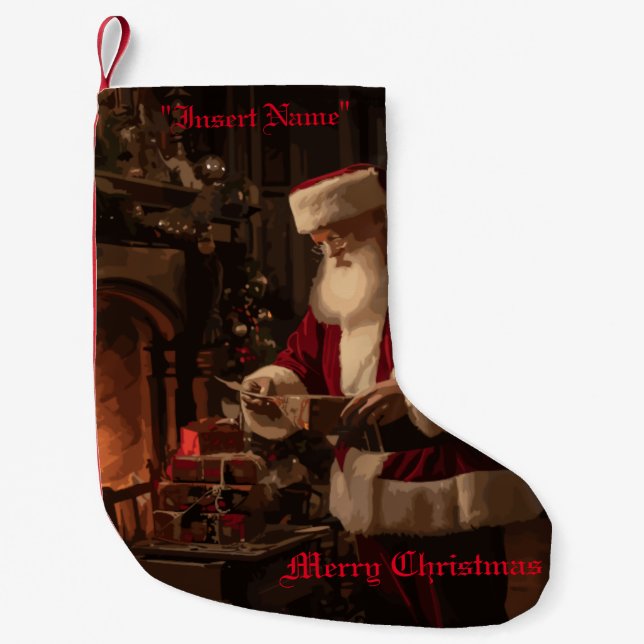 Jolly Old Saint Nick Small Christmas Stocking (Front)