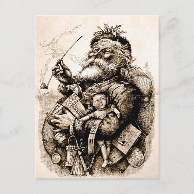 Jolly Old Santa Claus Postcard (Front)