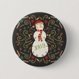 Jolly Otomi Holiday Snowman 6 Cm Round Badge