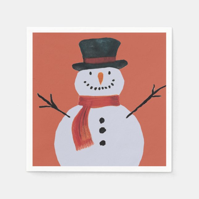 Jolly Party Snowman Napkin (Front)