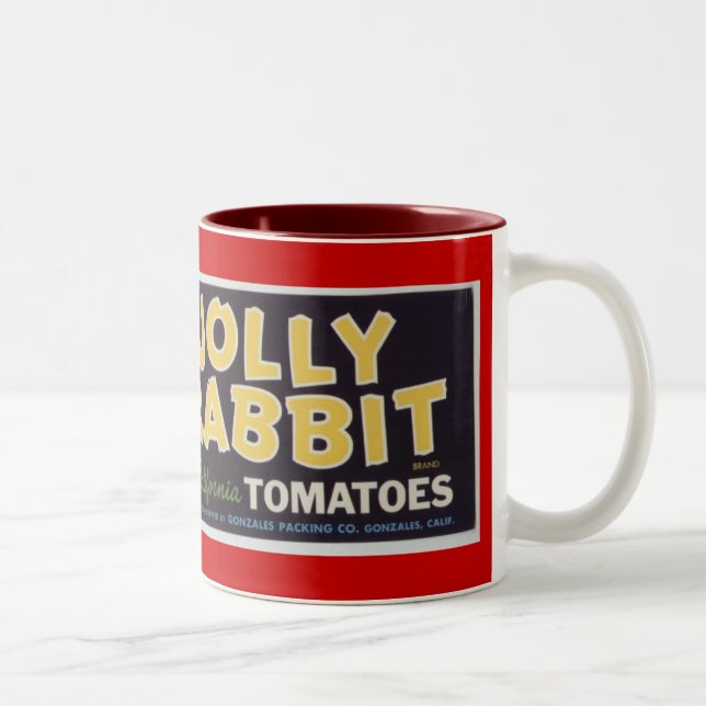 Jolly Rabbit Tomatoes Two-Tone Coffee Mug (Right)