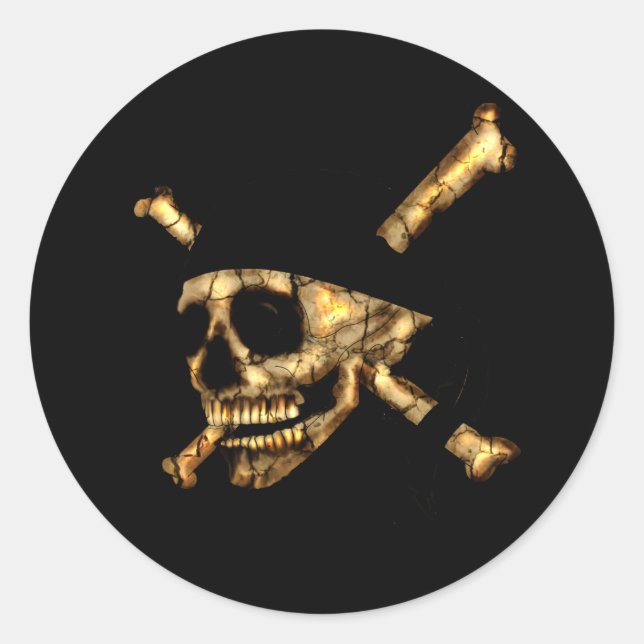 Jolly Roger #1-Burnt Classic Round Sticker (Front)