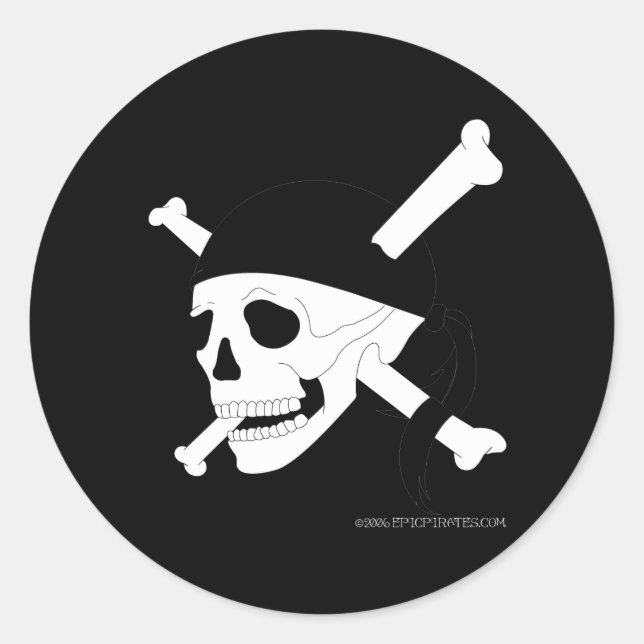 Jolly Roger #1 Classic Round Sticker (Front)