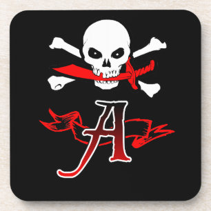 Jolly Roger A Monogram Initial Coaster