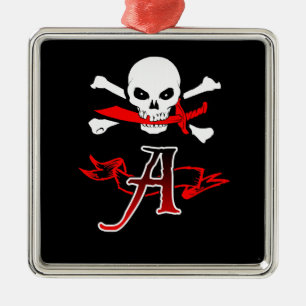 Jolly Roger A Monogram Initial Metal Tree Decoration