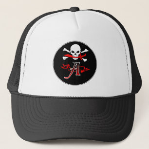 Jolly Roger A Monogram Initial Trucker Hat