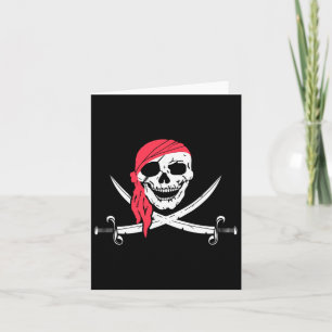 Jolly Roger And Calico Jack Halloween Costume Flag Card