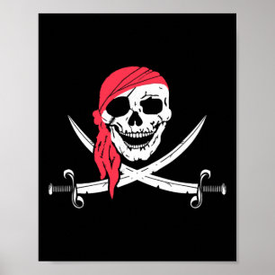 Jolly Roger And Calico Jack Halloween Costume Flag Poster