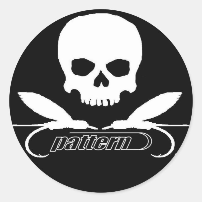 "Jolly Roger" by Patternwear© Fly Fishing Classic Round Sticker (Front)