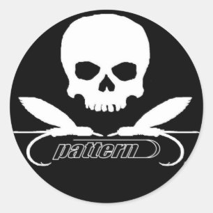 "Jolly Roger" by Patternwear© Fly Fishing Classic Round Sticker