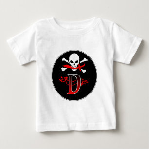 Jolly Roger D Monogram Initial Baby T-Shirt