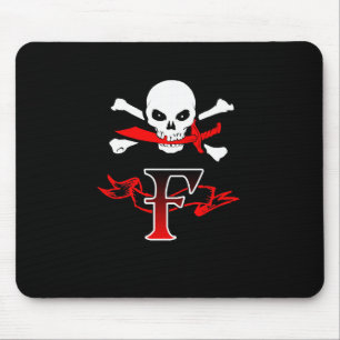 Jolly Roger F Monogram Initial Mouse Pad