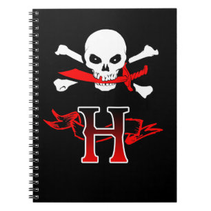 Jolly Roger H Monogram Initial Notebook