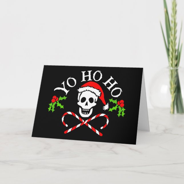 Jolly Roger Holiday Greeting Card (Front)