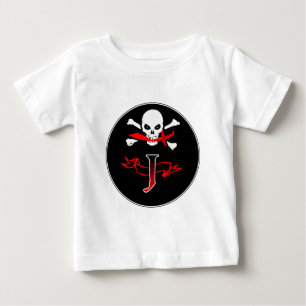 Jolly Roger J Monogram Initial Baby T-Shirt