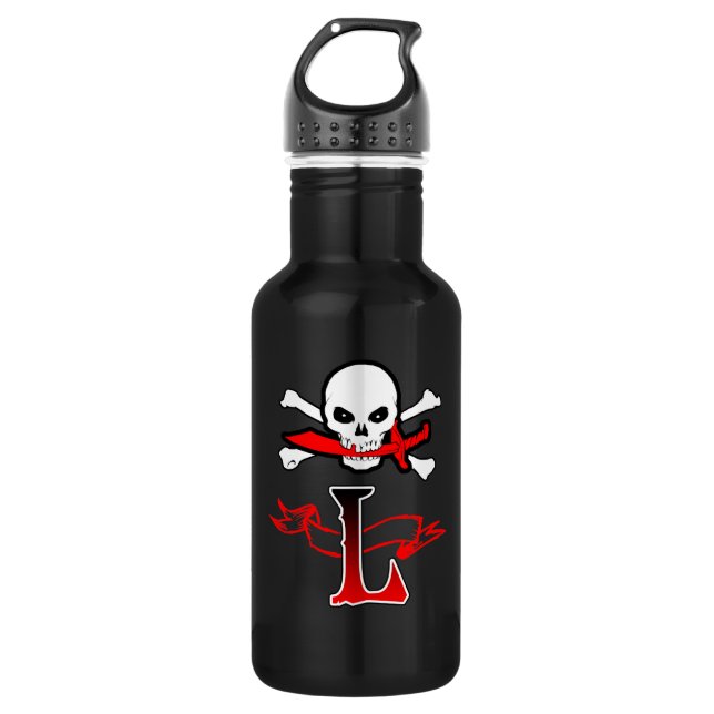 Jolly Roger L Monogram Initial 532 Ml Water Bottle (Front)