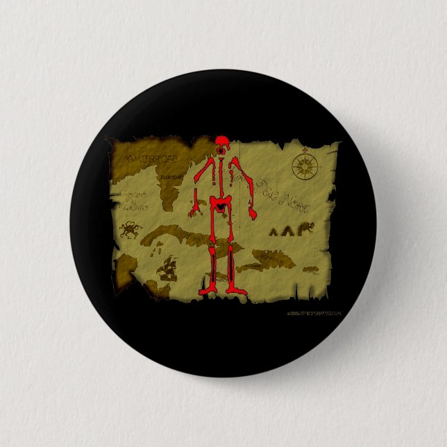 Jolly Roger Map #6 6 Cm Round Badge (Front)