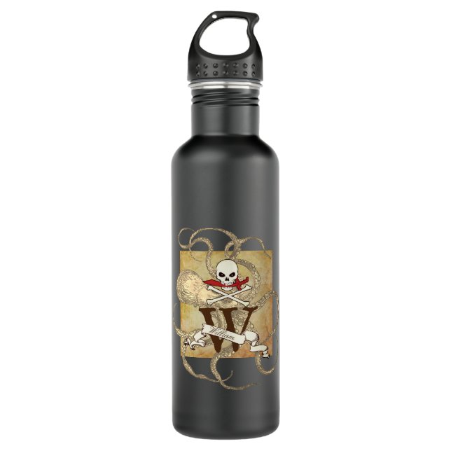 Jolly Roger Monogram Initial  710 Ml Water Bottle (Front)