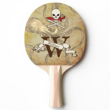 Jolly Roger Monogram Initial Ping Pong Paddle