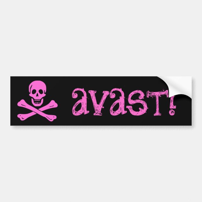 Jolly Roger Pink Bumper Sticker (Front)