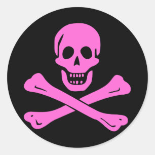 Jolly Roger Pink Classic Round Sticker