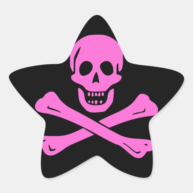 Jolly Roger Pink Star Sticker (Front)