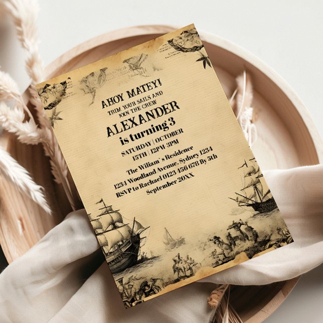 Jolly Roger Pirate Birthday Party Invitation (Creator Uploaded)