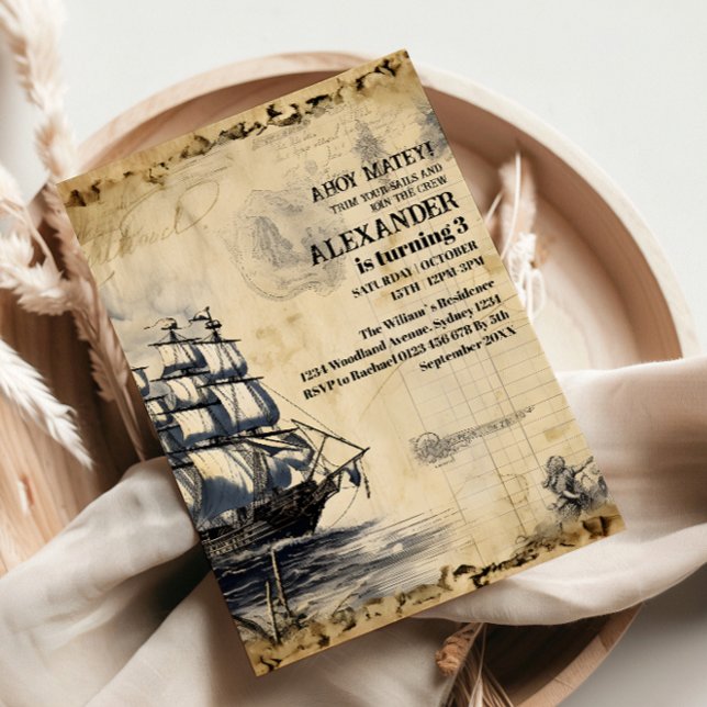 Jolly Roger Pirate Birthday Party Invitation (Creator Uploaded)