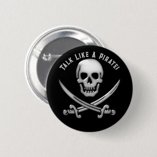 Jolly Roger Pirate Day 6 Cm Round Badge