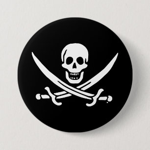 Jolly roger pirate flag 7.5 cm round badge