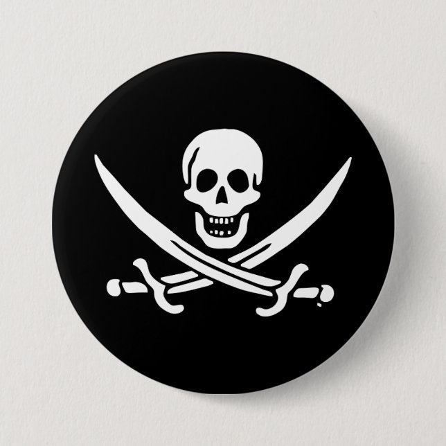 Jolly roger pirate flag 7.5 cm round badge (Front)